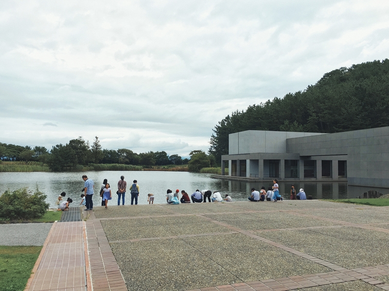 水辺を親しめる池と土門拳記念館