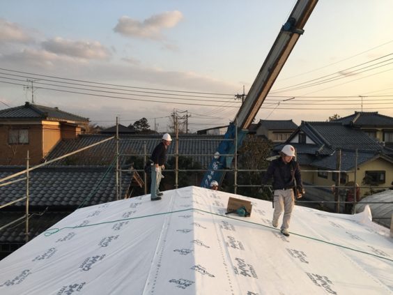 小杉のまちなか山荘　上棟　屋根仮防水